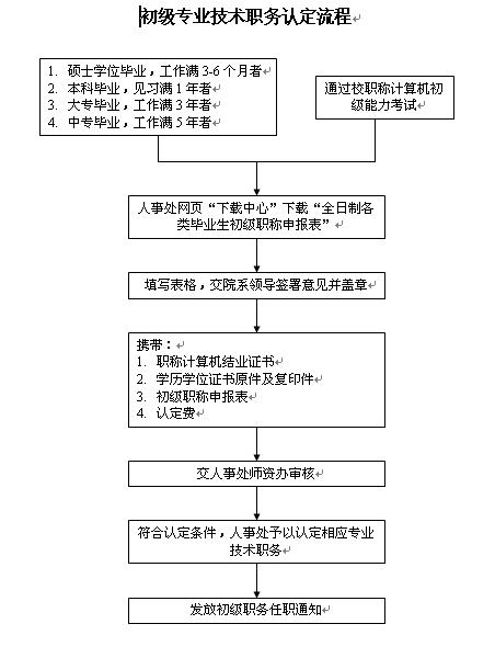 初级专业技术职务认定流程